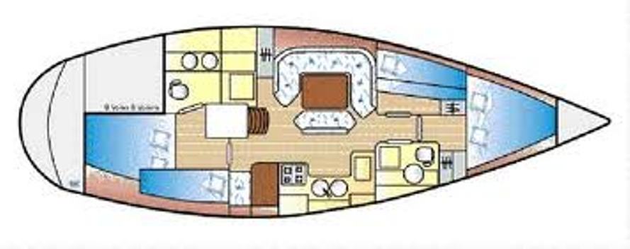 Boat layout - Jeanneau Sun Magic 44, Used (1989) - Martinique (Ref 364 
