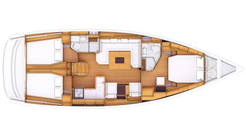 Jeanneau Sun Odyssey 479: Boat layout 3 cabins, 2 showers rooms Jeanneau Sun Odyssey 479: Boat layout 3 cabins, 2 showers rooms