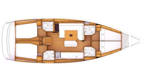 Jeanneau Sun Odyssey 479: Boat layout 4 cabins, 4 showers rooms Jeanneau Sun Odyssey 479: Boat layout 4 cabins, 4 showers rooms