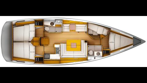 Sun Odyssey 449: Boat layout ' cabins Sun Odyssey 449: Boat layout ' cabins