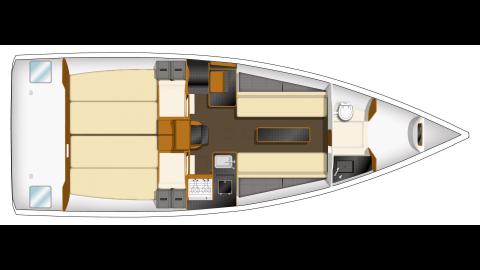 Jeanneau Sun Fast 3200 : Plan d'aménagement Jeanneau Sun Fast 3200 : Plan d'aménagement