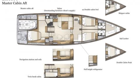 Jeanneau Yacht 60': Aft master cabin version Jeanneau Yacht 60': Aft master cabin version