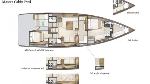 Jeanneau Yacht 60': Forward master cabin version Jeanneau Yacht 60': Forward master cabin version