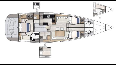 Jeanneau Yacht 65 : 3 cabins (or 4) 3 heads (or 4) Jeanneau Yacht 65 : 3 cabins (or 4) 3 heads (or 4)
