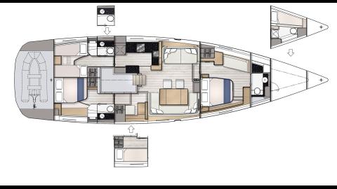 Jeanneau Yacht 65 : 3 cabins (or 4) 3 heads (or 4) Jeanneau Yacht 65 : 3 cabins (or 4) 3 heads (or 4)