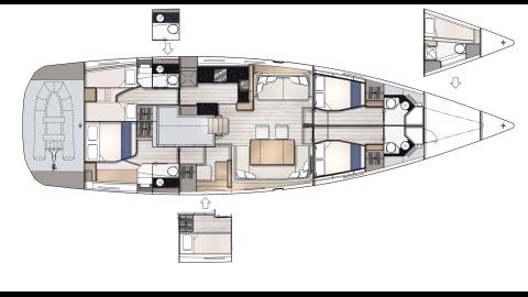Jeanneau Yacht 65 : 4 cabins (or 5) 4 heads (or 5) Jeanneau Yacht 65 : 4 cabins (or 5) 4 heads (or 5)