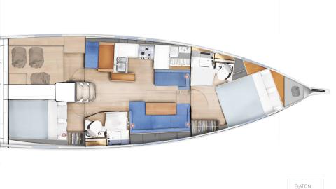 Jeanneau 410 Sun Odyssey 410: Boat layout 2 cabins, 2 heads Jeanneau 410 Sun Odyssey 410: Boat layout 2 cabins, 2 heads