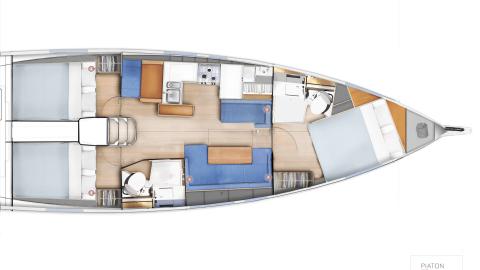 Sun Odyssey 410: layout plan 3 cabins 2 heads Sun Odyssey 410: layout plan 3 cabins 2 heads