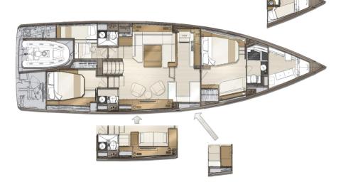 Jeanneau Yachts 60 available - yacht layout plan Jeanneau Yachts 60 available - yacht layout plan
