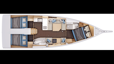 Sun Odyssey 415 : 3-cabin version, 2 shower rooms Sun Odyssey 415 : 3-cabin version, 2 shower rooms