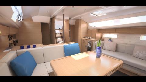 Jeanneau Yacht 54' : Saloon table aft starboard galley version Jeanneau Yacht 54' : Saloon table aft starboard galley version