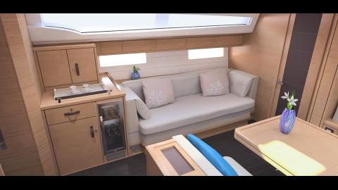 Jeanneau Yacht 54' : Settees on port in aft starboard galley version Jeanneau Yacht 54' : Settees on port in aft starboard galley version