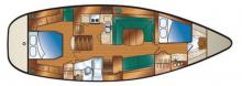 Hunter 45 DS boat layout