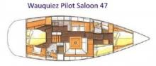 Pilot saloon 47 : Boat layout