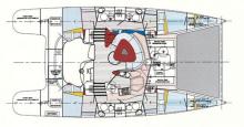 plan aménagement - Fountaine Pajot Bahia 46, Used (2004) - Martinique (Ref 277) plan aménagement - Fountaine Pajot Bahia 46, Used (2004) - Martinique (Ref 277)