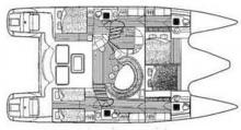 Boat layout - Alliaura Marine Privilege 465, Used (2000) - Martinique (Ref 282)