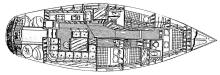 Boat layout - Dynamique Yachts Dynamique 52 DS, Used (1987) - Martinique (Ref 293) Boat layout - Dynamique Yachts Dynamique 52 DS, Used (1987) - Martinique (Ref 293)