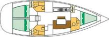Boat layout - Beneteau Cyclades 43.3, Used (2004) - British Virgin Islands (BVI) (Ref 91)