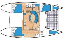 Boat layout - Lagoon Lagoon 380-3 cabins, Used (2000) - Martinique (Ref 296)