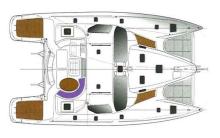 Boat layout - Alliaura Marine Privilege 495, Used (2006) - Caraïbes (Ref 300)