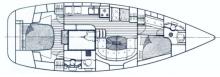 Boat layout - Beneteau Oceanis 40CC, Used (2001) - France (Ref 150)