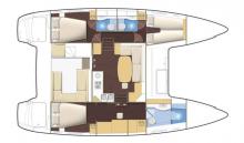 Boat layout - Lagoon Lagoon 400 3-cabin owner's version, Used (2011) - Martinique (Ref 326)