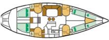 Boat layout - Jeanneau Sun Odyssey 51, Used (1991) - Martinique (Ref 335)