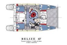 Boat layout - Fountaine Pajot Belize 43, Used (2003) - Martinique (Ref 356)