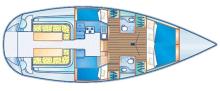 Boat layout - Dufour Atoll 43, Used (1999) - Guadeloupe (Ref 359) Boat layout - Dufour Atoll 43, Used (1999) - Guadeloupe (Ref 359)