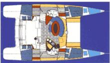 Boat layout - Fountaine Pajot Venezia 42, Occasion (1997) - Martinique (Ref 370)