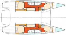 Boat layout - Fountaine Pajot Salina 48, Used (2007) - Guadeloupe (Ref 386)