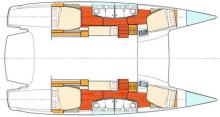 Boat layout - Fountaine Pajot Salina 48, Used (2007) - Guadeloupe (Ref 386)