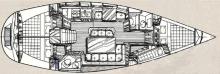Boat layout - Gibert Marine Gib' Sea 422, Used (1991) - Martinique (Ref 390)