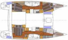 Boat layout - Fountaine Pajot Orana 44 Maestro, Used (2008) - Guadeloupe (Ref 391)