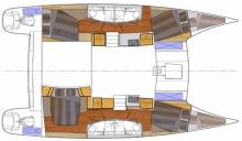 Boat layout - Fountaine Pajot Orana 44, Used (2007) - Guadeloupe (Ref 396)