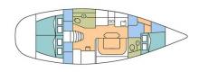 Boat layout - Poncin Yachts Harmony 42, Used (2007) - Martinique (Ref 401)