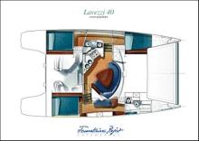 Deck layout - Fountaine Pajot Lavezzi 40 Maestro, Used (2006) - France (Ref 404) Deck layout - Fountaine Pajot Lavezzi 40 Maestro, Used (2006) - France (Ref 404)