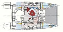 Boat layout - Fountaine Pajot Bahia 46, Used (1996) - Saint Lucia (Ref 414)