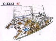 Deck layout - Catana Catana 44 S, Used (1993) - Martinique (Ref 416)