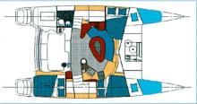 Boat layout - Fountaine Pajot Tobago 35, Used (1997) - Martinique (Ref 417)