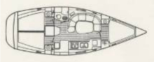 Boat layout - Jeanneau Voyage 11.20, Used (1989) - Martinique (Ref 419)