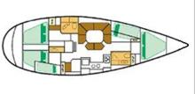 Boat layout - Jeanneau Sun Magic 44, Used (1988) - The Caribbean (Ref 420)