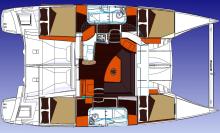 Boat layout - Fountaine Pajot Lipari 41, Used (2011) - The Caribbean (Ref 426)