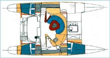 Boat layout - Fountaine Pajot Athena 38, Used (1996) - Martinique (Ref 478)