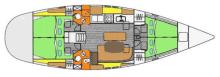 Boat layout - Beneteau Oceanis 461 Clipper, Used (2000) - Martinique (Ref 484) Boat layout - Beneteau Oceanis 461 Clipper, Used (2000) - Martinique (Ref 484)
