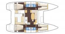 Boat layout - Lagoon Lagoon 400 4 cabines, Occasion (2010) - Caribbean (Ref 494)
