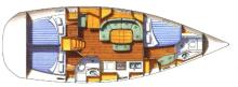 Boat layout - Beneteau Oceanis 393, Occasion (2001) - Martinique (Ref 496)
