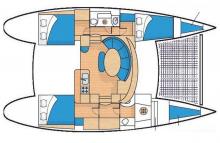 Lagoon 380 S2 - 3 cabins : Boat layout