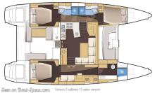 Lagoon 450- 3 cabins: Boat layout