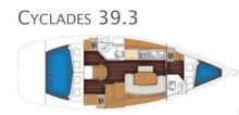 Cyclades 39.3 : Cabins layout